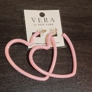 Stylish Pink Heart Earrings